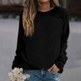 thumbnail image 1 of Kagetolytai Chandails pour Femmes Mode Décontractée Unie Manches Longues Col Rond Pull Haut Blouse Hoodies pour Femmes Noir 3X, 1 of 5