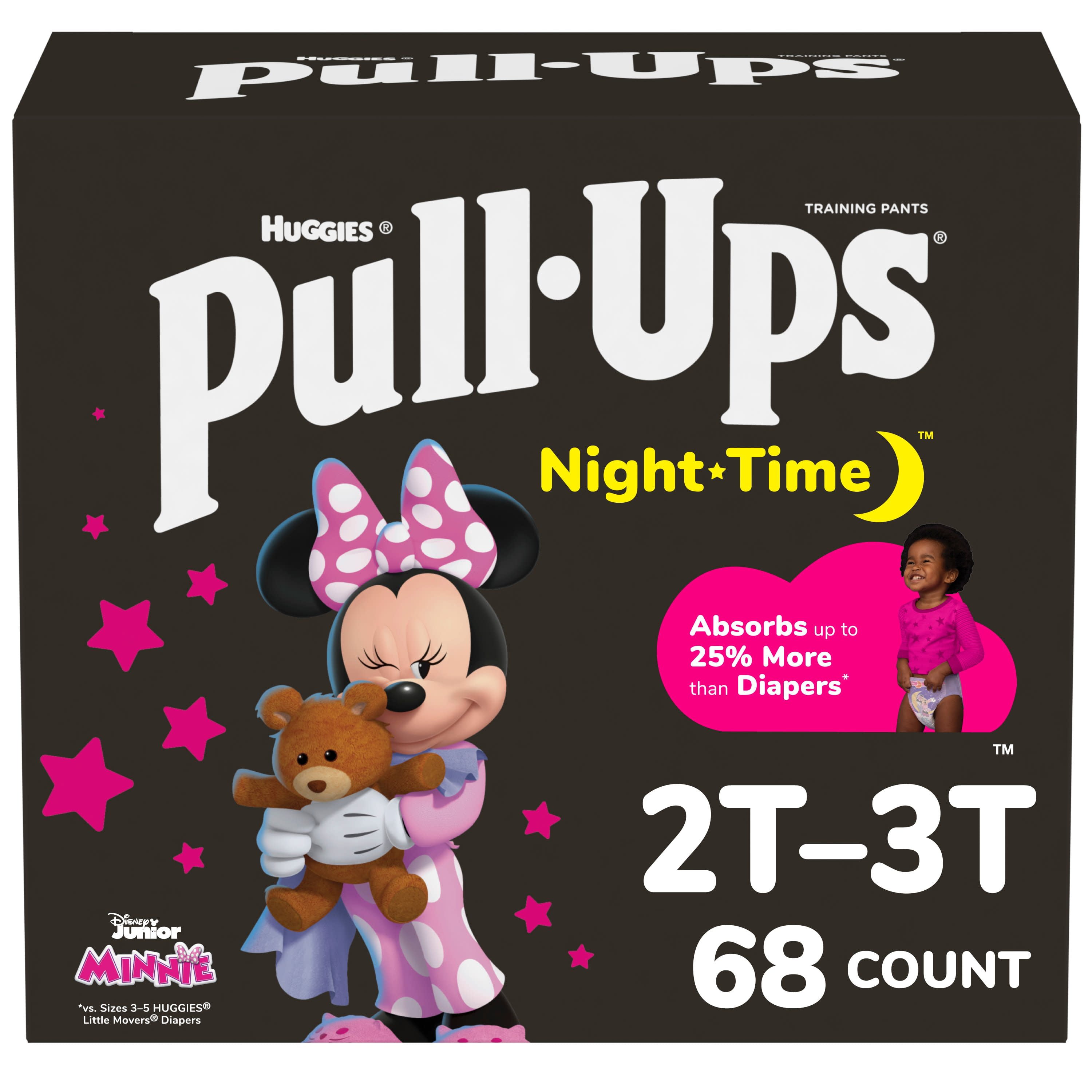 Pull-Ups Girls' Night-Time Training Pants, 2T-3T (16-34 lbs), 68