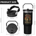 thumbnail image 3 of 1pc Dad - 1 30oz Tumbler with Straw & Handle - Insulated Stainless Steel Cup | Holiday Gift for Man Women (Christmas, Valentine's, Birthday), 3 of 8