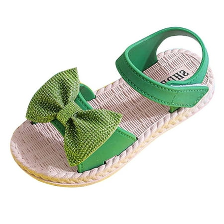

Baby Soft Sole Non-Slip Shoes Toddler Shoes Soft Sole Non Slip Straw Soft Sole Beach Shoes Hook Loop Bow Sandals