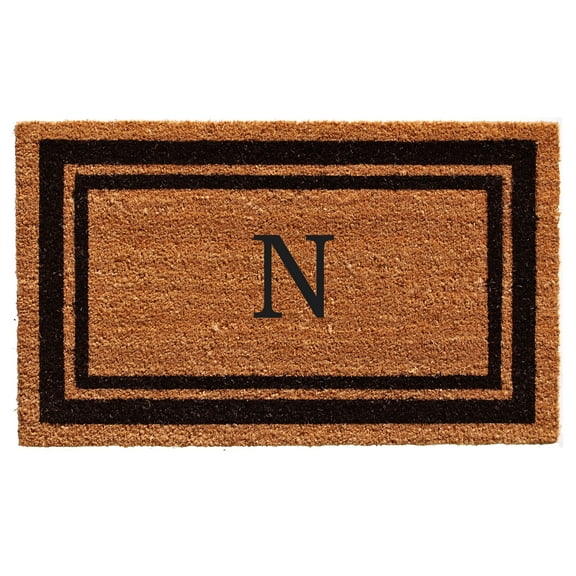 Calloway Mills Black Border 30" x 48" Monogram Doormat (Letter N)