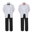 thumbnail image 2 of 5-7pc Formal Black White Suit Set Orange Bow Necktie Vest Boy Baby Sm-20 Teen, 2 of 3