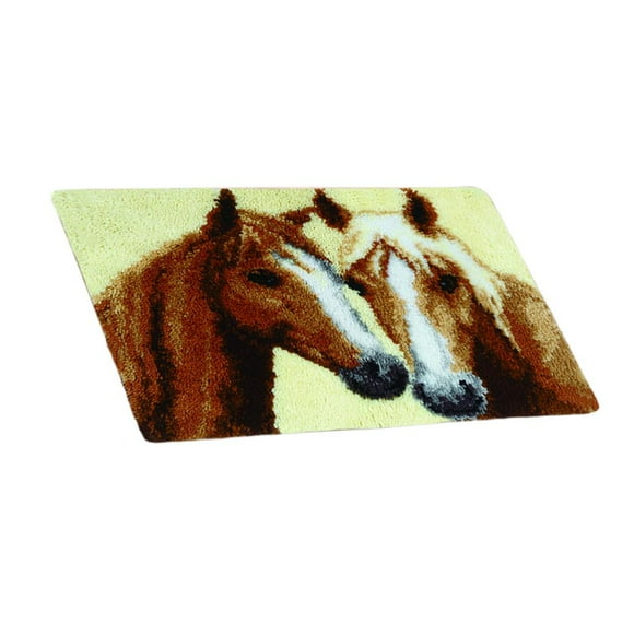 DIY Latch Hook Rug Making Crafts for Kids/Adults 23.6 inch X 16 inch, Latch Horse