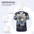 thumbnail image 3 of Uemuo Blue Golden Dream Lotus Print Mens Polo Shirts Baseball T-shirt Performance Short Sleeve Golf Shirt Moisture Wicking Athletic Casual Collared T-Shirt-Medium, 3 of 7