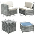 thumbnail image 2 of Patiojoy 8-Piece Outdoor Wicker Rattan Conversation Sofa Set w/ Storage Table White, 2 of 6