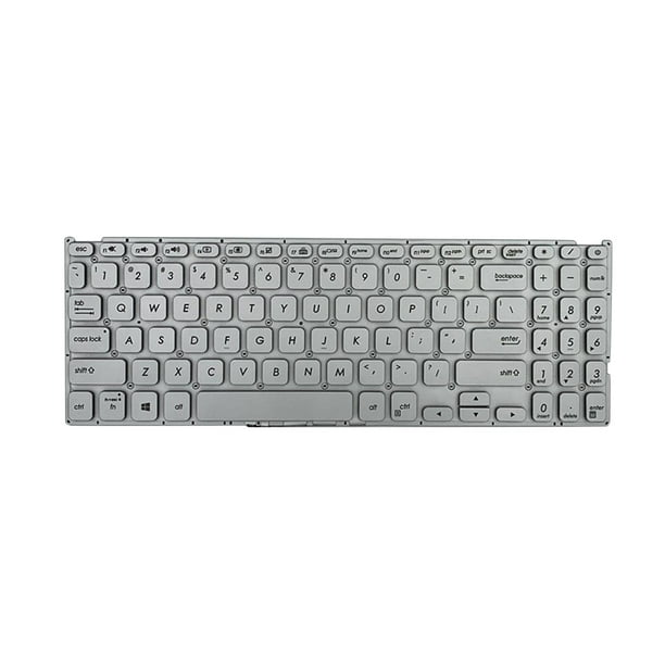 Teclado para portátil con diseño estadounidense, compatible con VivoBook 15 x512 V5000. Componentes. Luz de fondo plateada