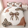 thumbnail image 2 of Erosebridal Leopard Bow Print Quilt King for Girls, Cheetah Animal Spots Girly King Coverlet Set, 3 Pieces 1 Bedspread and 2 Pillowcases, 2 of 7