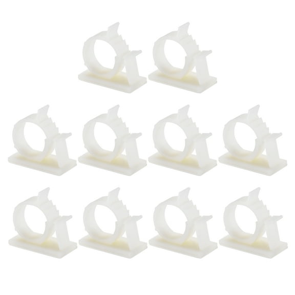 Adjustable Cable Clips, 10 Pack 22-25mm Self-Adhesive Cable Clamp Wire Clamps, White