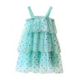 thumbnail image 2 of HAYIMI Child Girls Polka Tiered Dress Tutu Party Gown Strapless Square Collar Sleeveless O-Neck Formal Occasion Soft Special Occasion Back To School Swing Flowy Kids Sundress, 2 of 5
