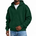 thumbnail image 6 of Hearthz Zip Hoodies for Men Dark Green Long Sleeve Drop Shoulder Sweatshirt for Men Oversized Y2k Trendy Streetwear Zipper Men's Sweatshirts Hoodies, 6 of 6