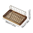 thumbnail image 3 of Kitchen Countertop Dish Drying Rack with Drip Tray, Brown Plastic Bowl & Utensil Organizer, Divided Storage, 30 x 19 x 11 cm, 3 of 6