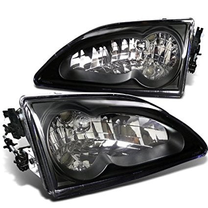Mustang Euro Headlights Spec-D Tuning LH-MST94JM-RS Ford Mustang Euro Crystal Black V8 Headlights Head Lamps Pair ()