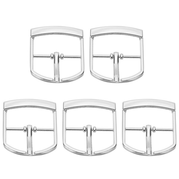 Hebilla Uxcell de una sola punta, 5 piezas de hebillas de cinturón ajustables de metal de 1 pulgada, tono plateado