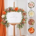 thumbnail image 4 of Waipfaru 2pcs Fall Garland, 6ft Artificial Eucalyptus Garland with Orange Roses, Fake Rose Floral Greenery Garland for Wedding Arch Table Wall Room Decor, 4 of 8