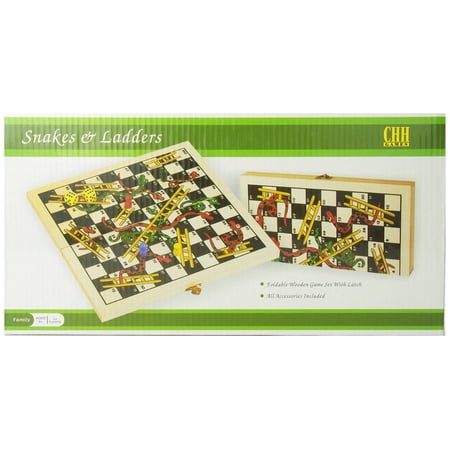 Chh Folding Wooden Snakes & Ladders Game