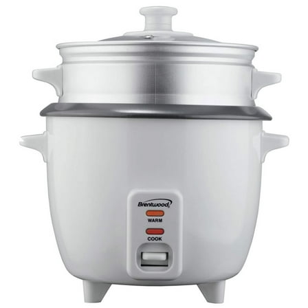 Brentwood TS-380S 10-Cup Uncooked/20-Cup Cooked Rice Cooker and Food Steamer, White