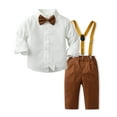 Baby Outfits Long Sleeve Shirt Tops Pants with Tie Gentleman Outfits