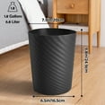 thumbnail image 3 of Wdmiya 3 Pack Bathroom Trash Can, 1.8 Gallons Round Garbage Can, Black, 3 of 9