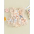 thumbnail image 2 of Suealasg Newborn Baby Girl Outfits Butterfly Ruffle Lace Romper Jumpsuit Bodysuit 1st Birthday Photoshoot Dress Summer Clothes, 2 of 9