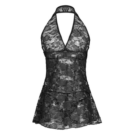 adviicd Button Down Nightgowns For Women Women Lace Kimono Robe Chemise Lingerie Bride Robe Black 2XL