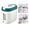 thumbnail image 1 of Cubo de almacenamiento de arroz de plástico de 10KG, tarro de grano de comida, contenedor sellado a prueba de , dispensador de tienda de alime Verde Soledad Cubo de arroz, 1 of 10