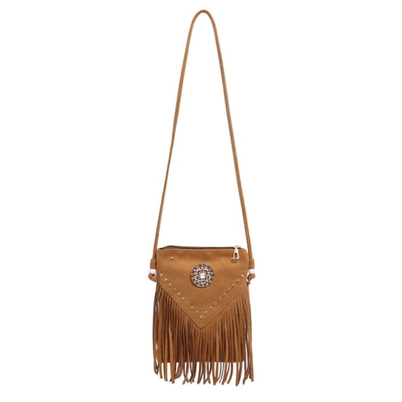 Small Crossbody Bags for Women Crossbody Handbag Fringe Purses Tassels Shoulder Bag with Zipper