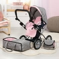 thumbnail image 3 of Bayer Design Grey/Pink Doll Pram City Star W/ Handbag, Convertible to a Pushchair, Adjustable Handle, Foldable, Integrated Basket, Ages 3+, 3 of 7