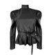 thumbnail image 5 of Pntutb moda mujer cuero regenerado manga larga sólido pulóver Frenulum Street tops Pntutb Pntutb-7480, 5 of 9