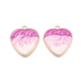 thumbnail image 2 of Rack Plating Alloy Enamel Pendants Cadmium Free & Nickel Free & Lead Free Light golden Heart Charm Mixed color 25.5x23x2mm Hole: 2mm Alloy+Enamel, 2 of 4