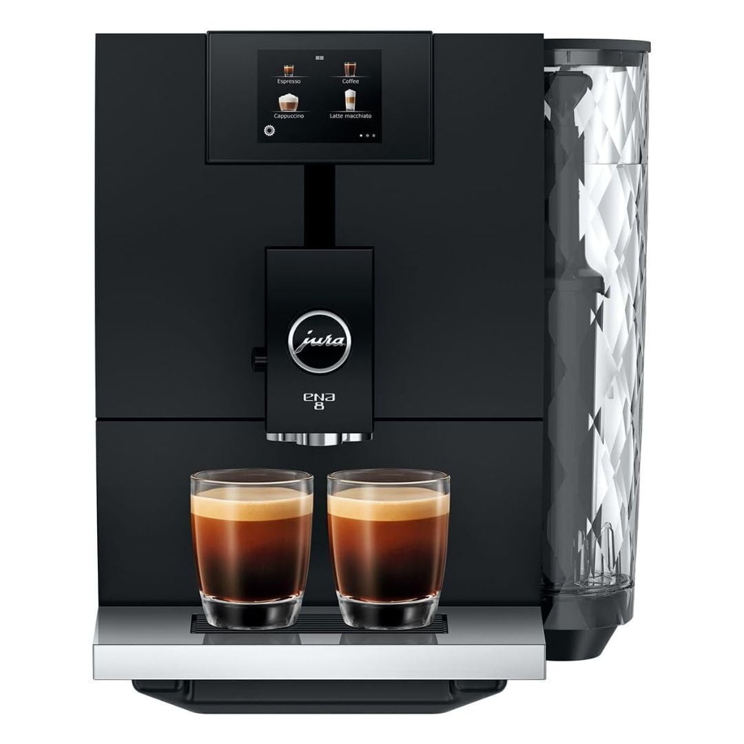 Jura ENA 8 Automatic Espresso Machine | 15 Recipes | Full Metropolitan Black | 15496