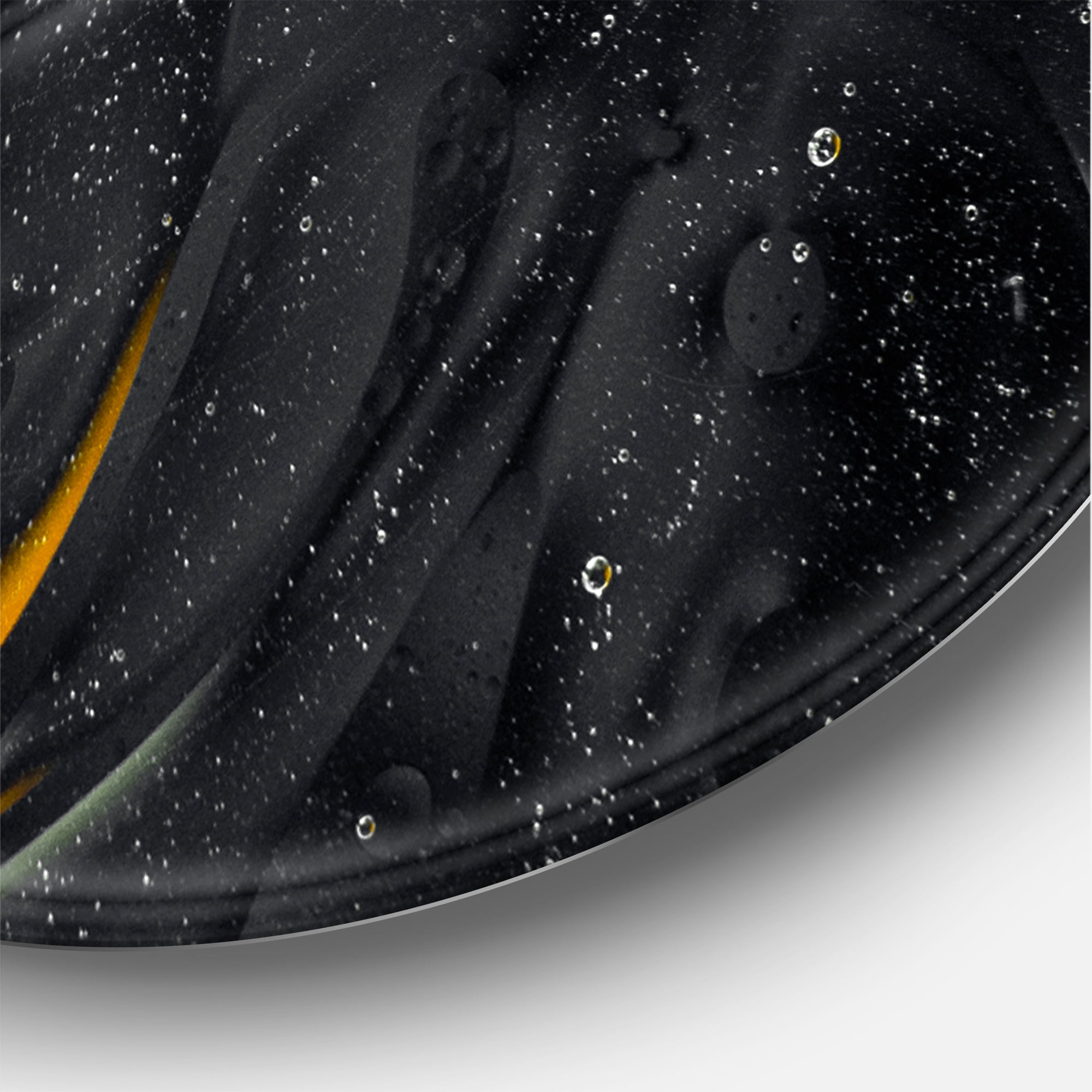 Designart 'Marriage of Black and Yellow' Modern Circle Metal Wall Art 29x29 - Disc of 29