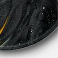 thumbnail image 3 of Designart 'Marriage of Black and Yellow' Modern Circle Metal Wall Art 36x36 - Disc of 36, 3 of 5