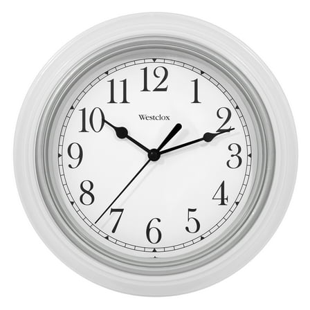 46994A- Westclox 9" White Round Simplicity Wall Clock