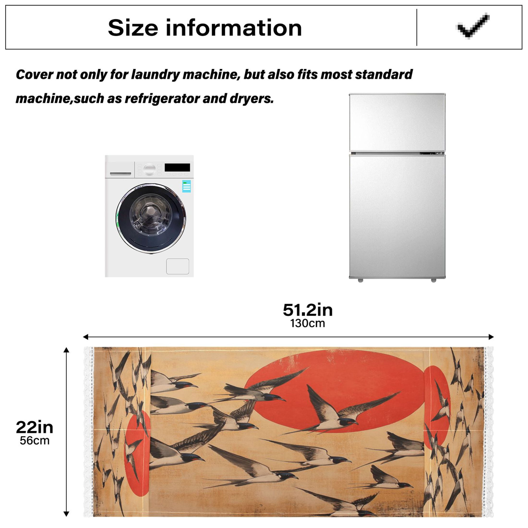 Millennium Of The GooseWasher and Dryer Covers Dust-Proof and Oil Resistant Fridge Cover with 4 Storage Pockets Washing Machine Top Cover for Laundry Kitchen Home 51.2 x 22 In