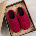thumbnail image 6 of HAHUT 1 Pair Cartoon Spider Web House Slippers for Adults, Non-Slip Fluffy Warm Slippers for Halloween Winter New Year Gift (36-37), 6 of 7