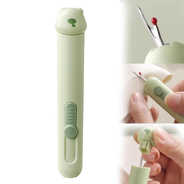 Needle Threader, Seam Ripper, Sewing Tools, 3 in 1 Threading Tool with Storage Compartment for Needles, 1 Count