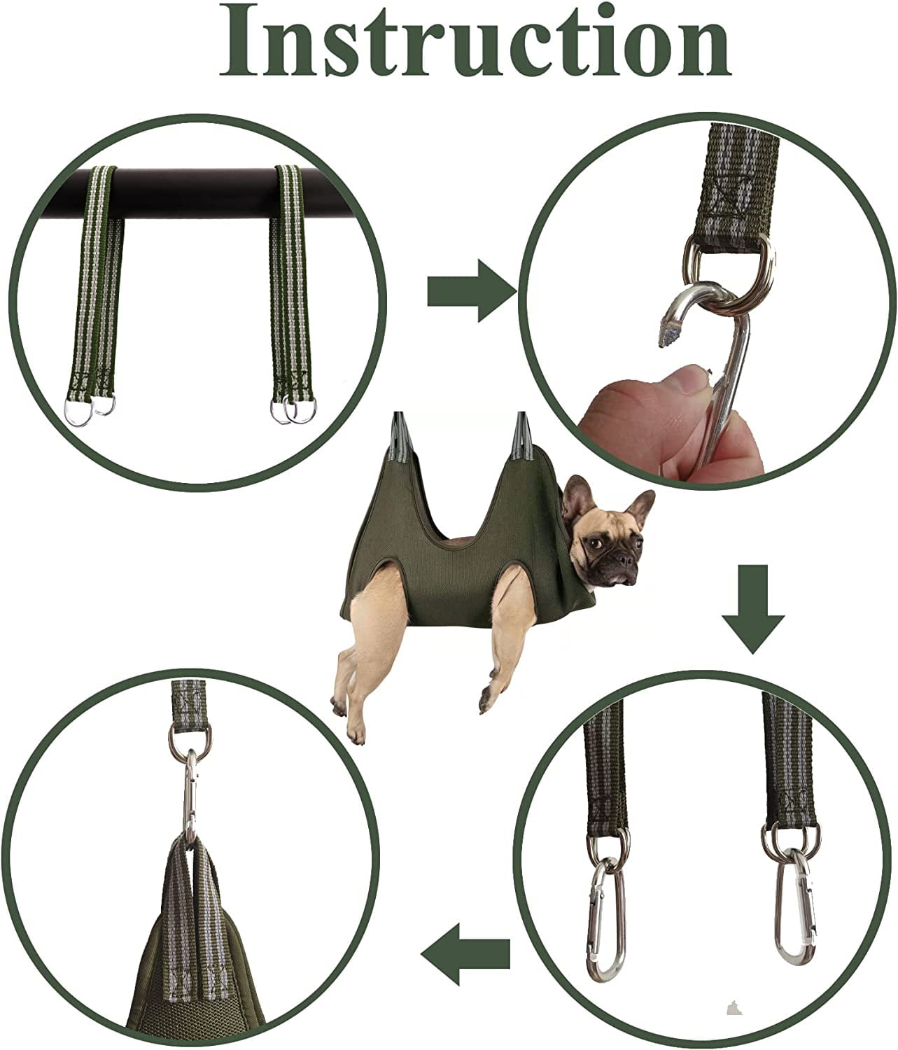 Product Image 10 in 1 Pet Grooming Hammock Harness with Nail Clippers/Trimmer, Nail File, Comb,Breathable Dog Hammock Restraint Bag, Dog Grooming Sling for Nail Trimming/Clipping