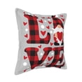 thumbnail image 2 of Bingfone Decorative Pillow Covers 18"X18" Buffalo Plaid Love And Gnome Couch Pillow Cases Modern Farmhouse Covers For Couch Sofa Bed, 2 of 9