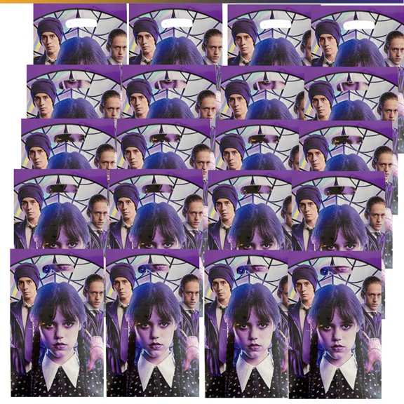 Wednesday Addams Goodie Bag Candy Treat Birthday Gift Bags Party Favors Handles Snack Supplies