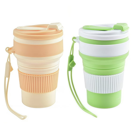 2PCS Portable Silicone Collapsible Cups Ideal for Sports and Travel Use