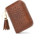 thumbnail image 1 of 1-Piece Anti-Theft Credit Card Wallet — Zippered Card Holder, Keychain, and Mini Wallet.,COFFEE, 1 of 6