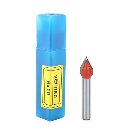 

CNC 60° Router Engraving Wood Working 3D V Groove Bit 6x10mm 1/4 Cutter Tool WD