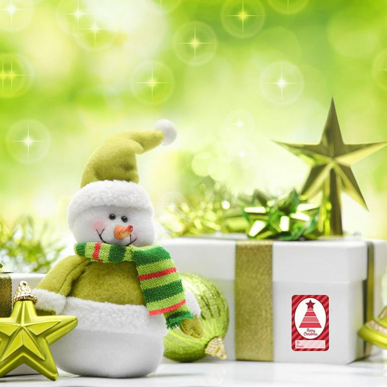 Christmas Gift Tags for Presents Coloured Holiday Decorative Tag Xmas Self Adhesive Name Tags Santa Claus Snowman Stickers(200 Pcs)