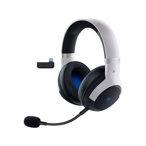 Razer Kaira Pro HyperSpeed Wireless Gaming Headset with Haptics for Playstation 5 / PS5, PS4, PC, Mobile: Titanium 50mm Drivers - Hybrid Mic - Low Latency Bluetooth - 30 Hr Battery - White & Black