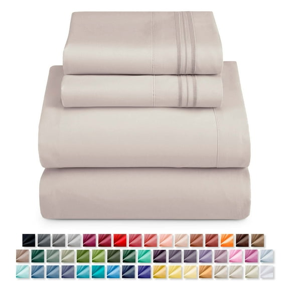 Nestl Queen Sheets Set, 1800 Series 4 Piece Sheets Queen Set, Luxury Soft Microfiber Queen Size Bed Sheets Set, Linen