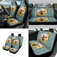 thumbnail image 2 of Renewold Highland Cow Car Seat Cover Set 15 Pack with Steering Wheel Seat Belt Strap Rearview Mirror Cover Garbage Cans Air Vent Pouch Coasters Keychain Wood Grain Sunflower Auto Decor, 2 of 7
