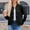 *Black, variant on ClodeEU Women's Cropped Jacket,Long Sleeve Button Lightweight Jacket,Casual Trendy Outwear Hot Pink,Womens Plus XL
