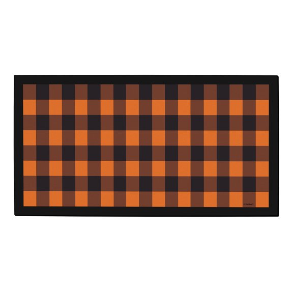 ThisWear Plaid Fall Decorations Fall Welcome Mat Autumn Decor Fall Doormat Fall Seasonal Decor Doormat Orange
