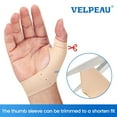 thumbnail image 3 of Velpeau 2PCS Thumb Support Brace Liner, Elastic Thumb Protector Support for Relieving Pain, Arthritis For Women & Men Both hands (Khaki, Short Version, S), 3 of 7