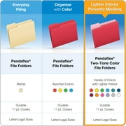 Pendaflex® Two-Tone File Folders, Assorted, Letter Size, 100 per Box
